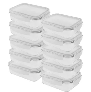 Kit 10 potes tampa transparente